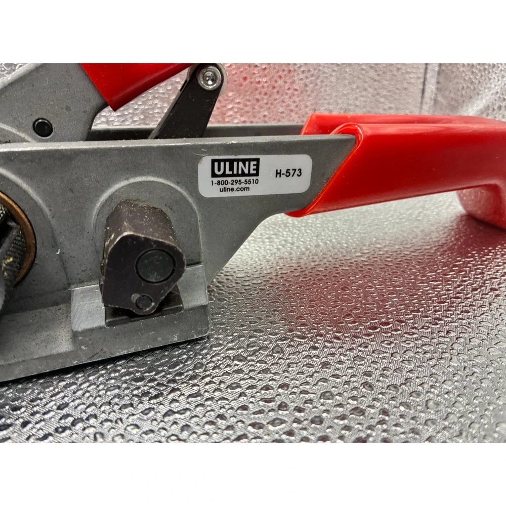 Uline H-573 Standard Poly Strapping Tensioner Manual Tool Red Gray Heavy Duty